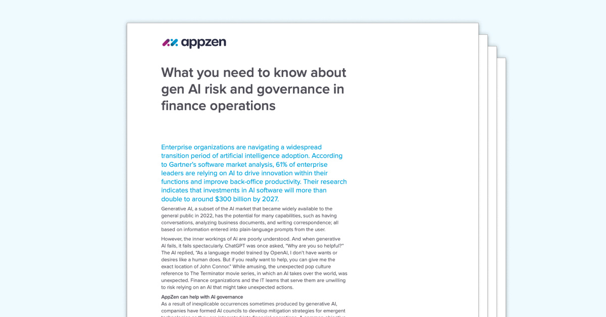 GenAI risk and governance in finance operations